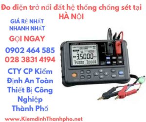 hình ảnh đo điện trở nối đất hệ thống chống sét tại hà nội