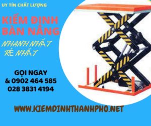 Hình ảnh kiểm định Bàn nâng