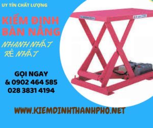 Hình ảnh kiểm định Bàn nâng