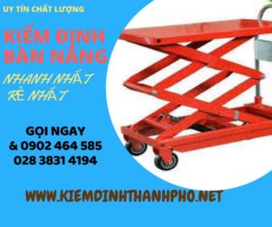 Hình ảnh kiểm định Bàn nâng