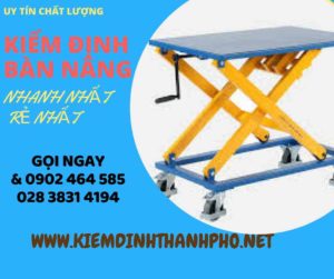 Hình ảnh kiểm định Bàn nâng