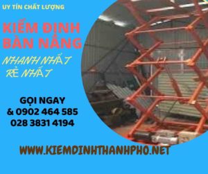 Hình ảnh kiểm định Bàn nâng