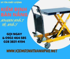 Hình ảnh kiểm định Bàn nâng