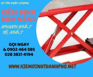 Hình ảnh kiểm định Bàn nâng