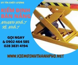 Hình ảnh kiểm định Bàn nâng