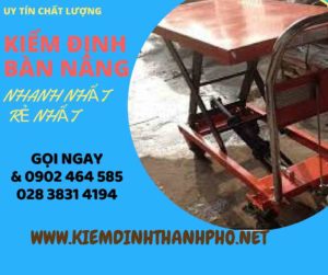 Hình ảnh kiểm định Bàn nâng