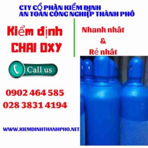 Hình ảnh kiểm định Chai Oxy