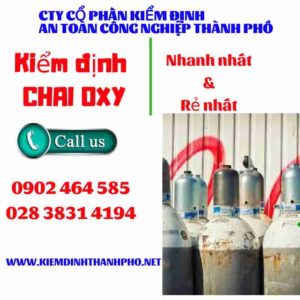 Hình ảnh kiểm định Chai Oxy