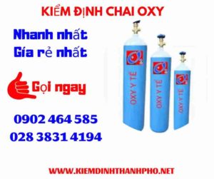 Hình ảnh kiểm định Chai Oxy