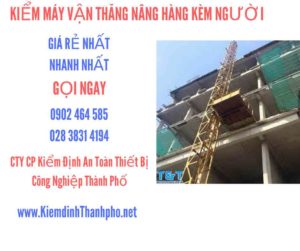 Hình ảnh kiểm định máy vận thăng nâng hàng kèm người