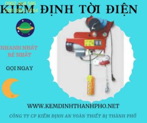 Hình ảnh kiểm định Tời điện