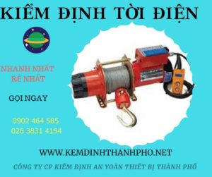 Hình ảnh kiểm định Tời điện