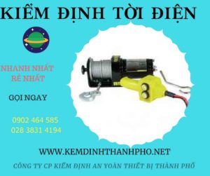 Hình ảnh kiểm định Tời điện