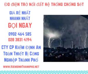 hình ảnh đo điện trở nối đất hệ thống chống sét