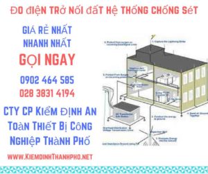 hình ảnh đo điện trở nối đất hệ thống chống sét