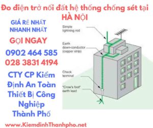 hình ảnh đo điện trở nối đất hệ thống chống sét tại hà nội