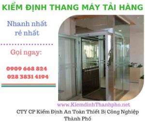 Hình ảnh kiểm định thang máy tải hàng