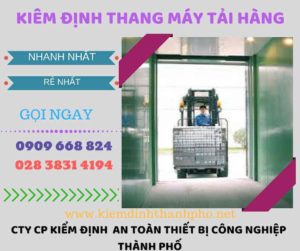 Hình ảnh kiểm định thang máy tải hàng