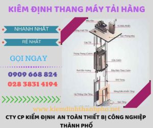 Hình ảnh kiểm định thang máy tải hàng