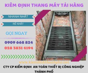 Hình ảnh kiểm định thang máy tải hàng