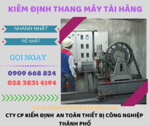 Hình ảnh kiểm định thang máy tải hàng