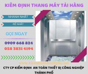 Hình ảnh kiểm định thang máy tải hàng