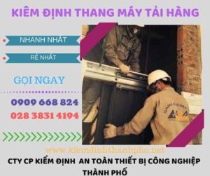 Hình ảnh kiểm định thang máy tải hàng