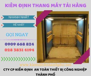 Hình ảnh kiểm định thang máy tải hàng