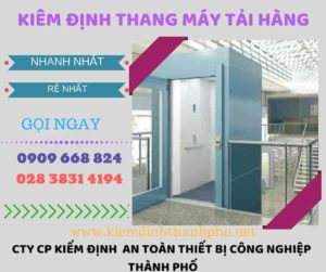 Hình ảnh kiểm định thang máy tải hàng