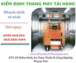 Hình ảnh kiểm định thang máy tải hàng