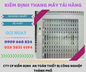 Hình ảnh kiểm định thang máy tải hàng