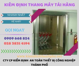 Hình ảnh kiểm định thang máy tải hàng