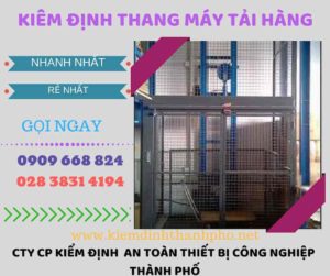 Hình ảnh kiểm định thang máy tải hàng