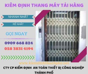 Hình ảnh kiểm định thang máy tải hàng