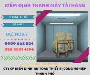 Hình ảnh kiểm định thang máy tải hàng