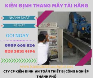 Hình ảnh kiểm định thang máy tải hàng