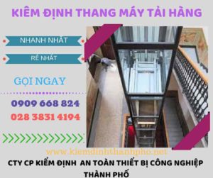 Hình ảnh kiểm định thang máy tải hàng