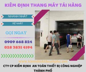 Hình ảnh kiểm định thang máy tải hàng