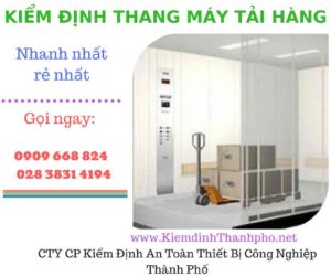 Hình ảnh kiểm định thang máy tải hàng