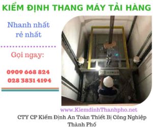 Hình ảnh kiểm định thang máy tải hàng