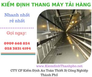 Hình ảnh kiểm định thang máy tải hàng