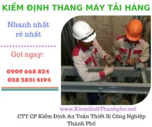 Hình ảnh kiểm định thang máy tải hàng