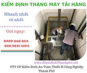 Hình ảnh kiểm định thang máy tải hàng