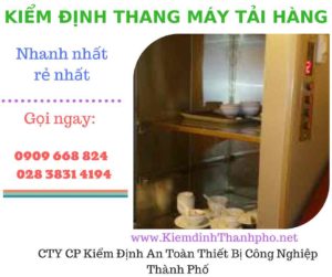 Hình ảnh kiểm định thang máy tải hàng