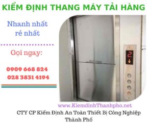 Hình ảnh kiểm định thang máy tải hàng