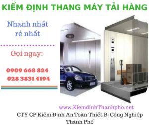 Hình ảnh kiểm định thang máy tải hàng