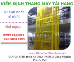 Hình ảnh kiểm định thang máy tải hàng