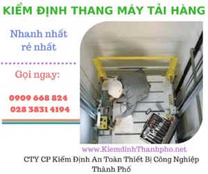 Hình ảnh kiểm định thang máy tải hàng