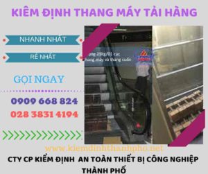 Hình ảnh kiểm định thang máy tải hàng