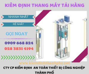 Hình ảnh kiểm định thang máy tải hàng